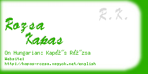 rozsa kapas business card